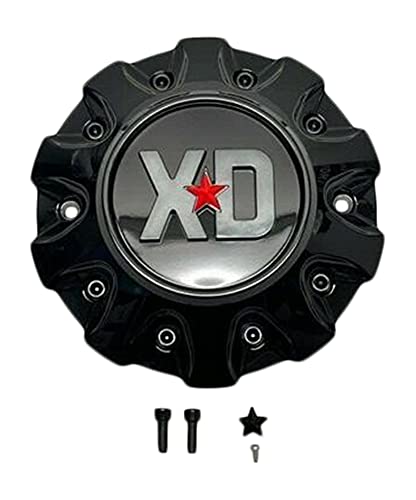 XD SERIES KMC XD859 Gloss Black and Gray Logo Center Cap 42320-15T T167L145-1 replacement wheel center cap part XD859