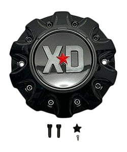 XD SERIES KMC XD859 Gloss Black and Gray Logo Center Cap 42320-15T T167L145-1 - wheelcentercaps