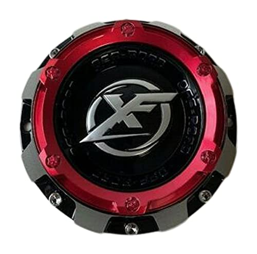 XF OFF-ROAD C-969-4 Gloss Black with Red Top Wheel Center Cap replacement wheel center cap part C-969-4