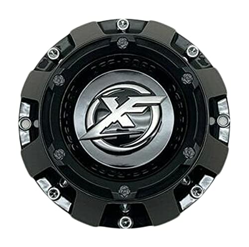 XF OFF-ROAD C-969-4 Gloss Black with Satin Black Overlay Wheel Center Cap replacement wheel center cap part C-969-4