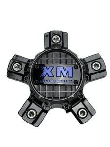 Xtreme Mudder Gloss Black Blue Logo Wheel Center Cap 0211A-127 - Wheel Center Caps