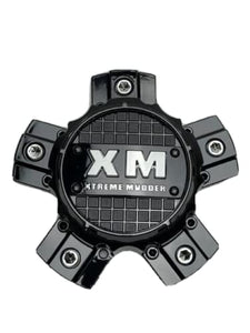 Xtreme Mudder Gloss Black Chrome Logo Wheel Center Cap 0211-150 - Wheel Center Caps