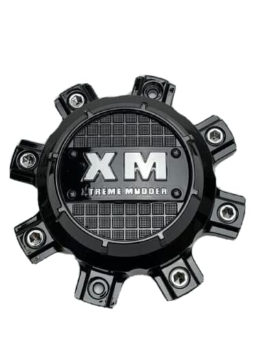 Xtreme Mudder Gloss Black Chrome Logo Wheel Center Cap 0211-8X180 - Wheel Center Caps