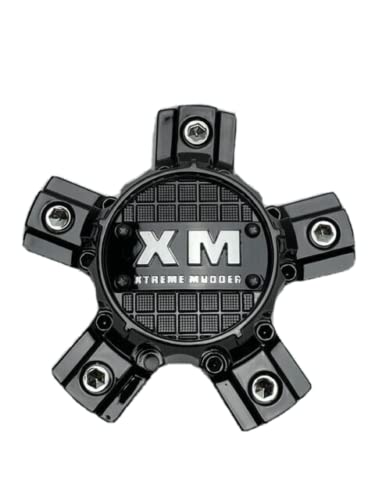 Xtreme Mudder Gloss Black Chrome Logo Wheel Center Cap 0211A-127 replacement wheel center cap part 0211A-127