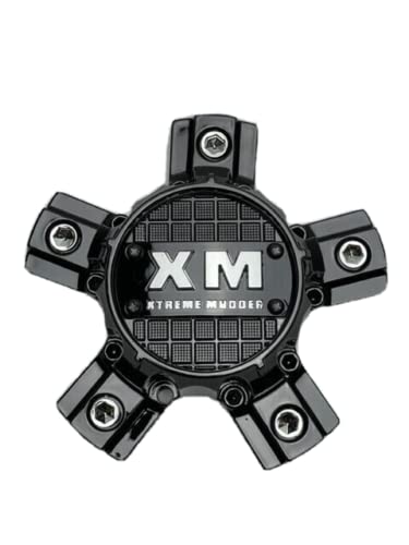 Xtreme Mudder Gloss Black Chrome Logo Wheel Center Cap 0211A-127 - Wheel Center Caps