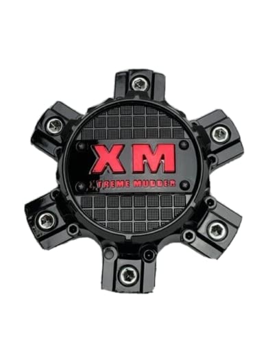 Xtreme Mudder Gloss Black Red Logo Wheel Center Cap 0211-139 replacement wheel center cap part 0211-139