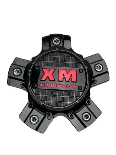 Xtreme Mudder Gloss Black Red Logo Wheel Center Cap 0211-150 replacement wheel center cap part 0211-150
