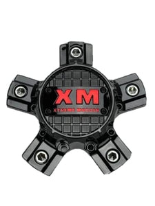 Xtreme Mudder Gloss Black Red Logo Wheel Center Cap 0211A-127 - Wheel Center Caps