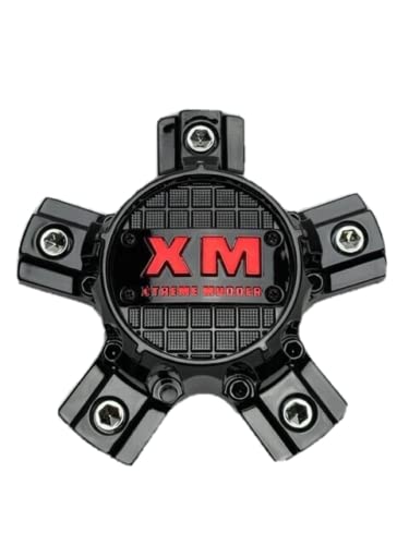 Xtreme Mudder Gloss Black Red Logo Wheel Center Cap 0211A-127